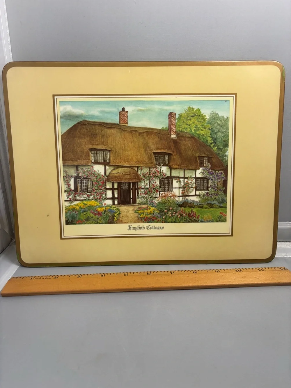 4 Pimpernel English Cottages Placemats Set Cork Backed Made in England